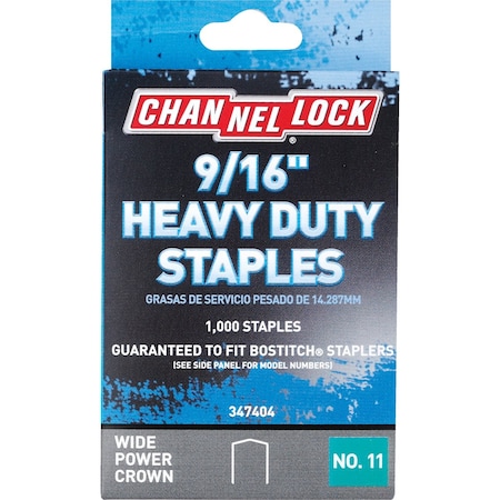 Channellock No. 11 Hvy Dty Wide Power Crown Staple 9/16 In., 1000PK 347404