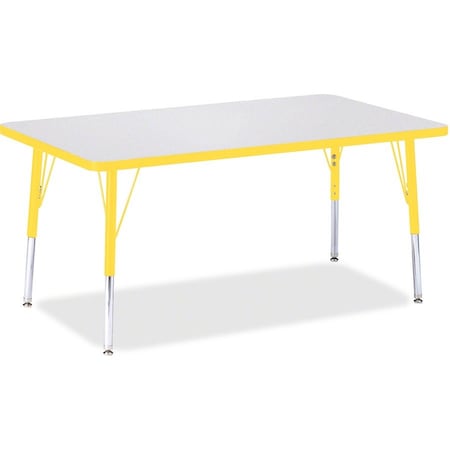 Jonti-Craft Berries Rectangle Activity Table, 30 in. x 48 in., E-height, Freckled Gray/Yellow/Gray 6473JCE007