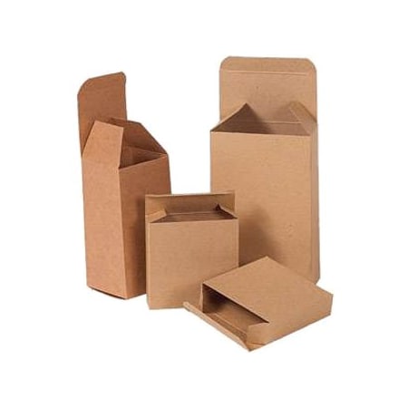 Partners Brand 4 13/16 in x 1 1/4 in x 4 13/16 in Reverse Tuck Folding Carton, Kraft, Fiberboard, 250 PK RTC44