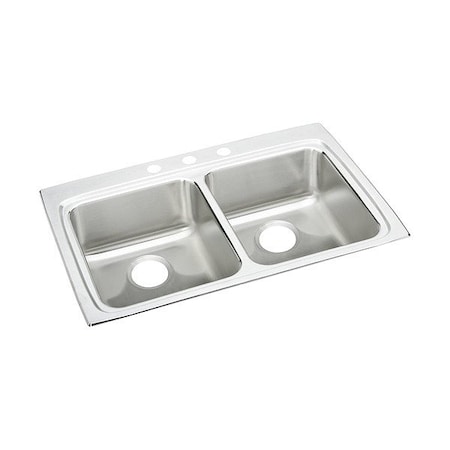 Just Manufacturing Bowl Drop-In Sink, 33"x22"x6", Gray DLADA2233A601-J