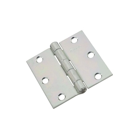 National Hardware Utility Hinge, 3 in W Frame Leaf, 008 in Thick Frame Leaf, Steel, Zinc, Riveted Pin, 50 lb N261-644
