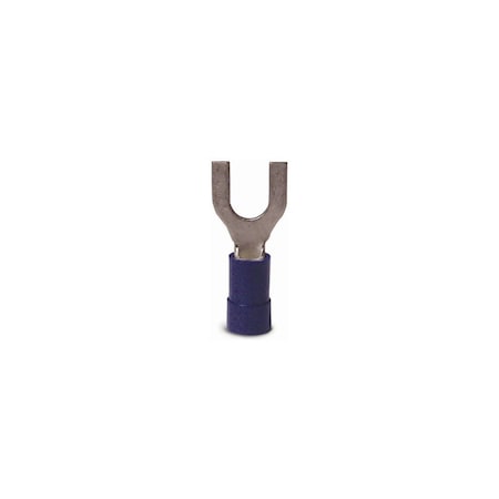 Gb Spade Terminal, 600 V, 16 to 14 AWG Wire, #8 to 10 Stud, Vinyl Insulation, Blue, 20PK 20-114