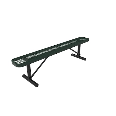 Mytcoat 6ft Outdoor Bench without Back, Portable, Green, Expanded Metal, Textured Coating 804297