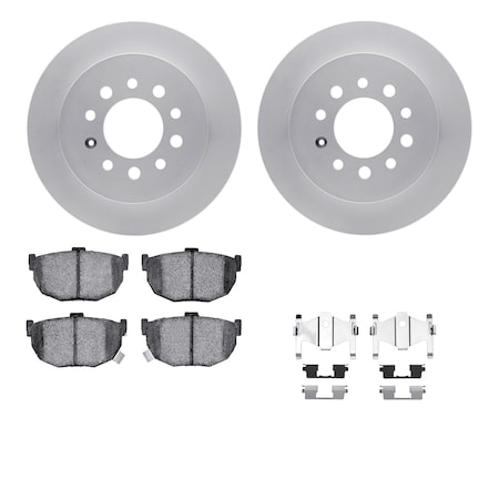 Dynamic Friction Co DFC GEOSPEC Coated Rotors with 5000 Brake Pads - Ceramic and Hardware 4512-03134