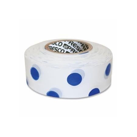 Presco 1-3/16INX300FT WHT/BLUEPOLKA-DOT FLAGGING TA, 12PK 764-PDWB