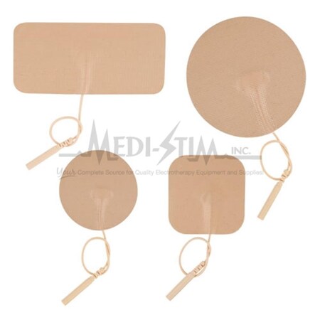 Premium Medi - Stim  2 in. Rnd., Pigtail Tan Tricot, Reusable Electrodes 4 Per Pkg PR335457