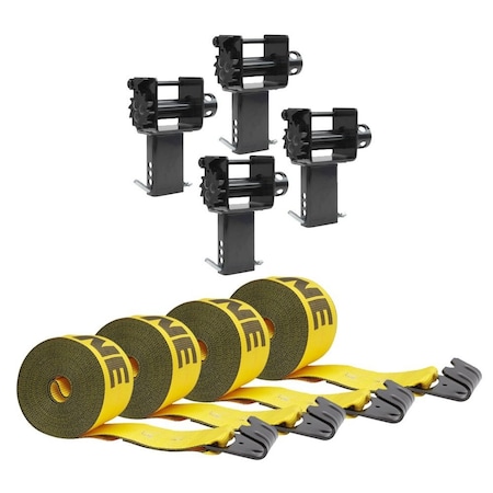 Mytee Products Stake Pocket Winch With Kinedyne 4in x 30ft Winch Strap with Flat Hook SPWINCH-WS430K-KIT