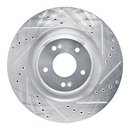 Dynamic Friction Co DFC Brake Rotor - Drilled and Slotted - Silver 631-03061R