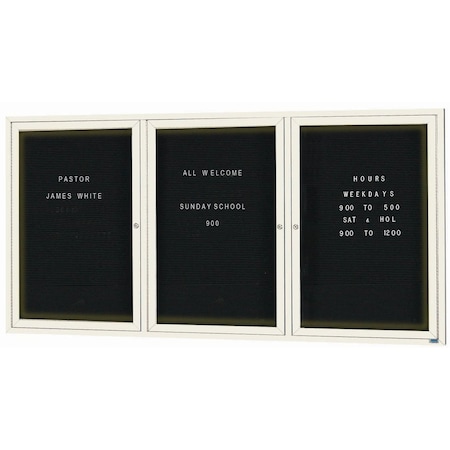 Aarco Illuminated Outdoor Enclosed Directory w/ Al Frame, Powder Coated Ivory, 48''Hx96''W OADC4896-3IIV