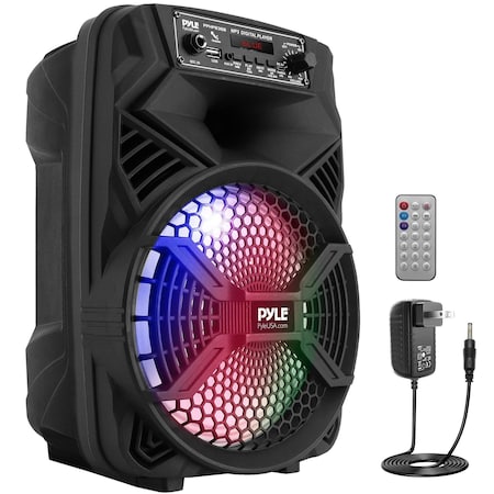 Pyle Portable Bluetooth PA Speaker System - 300W Rechargeable, MP3/USB, Party Lights, Remote PPHP836B
