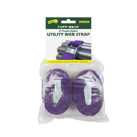 Dottie 8ft Purple Nylon Web Straps, 2PK 2WS08
