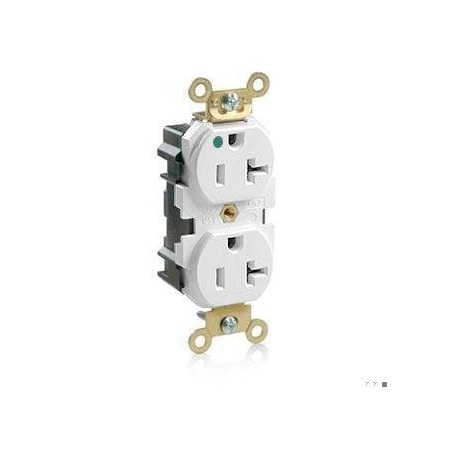 Leviton Straight Blade Receptacle, 5-20R, 20 A, 125V AC, Flush Mount, Self-Grounded MRI20-W