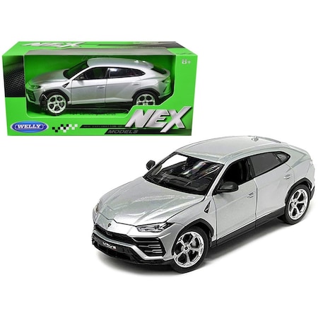 Welly Gray Metallic NEX Models 1 by 24 Scale Diecast Model Car for Lamborghini Urus 24094W-GRY