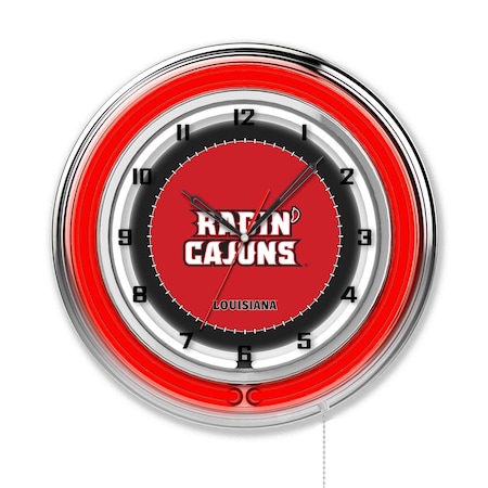 Holland Bar Stool Co University of Louisiana at Lafayette Double Neon 19" Clock Clk19LA-Laf