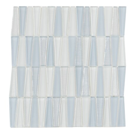 Apollo Tile White Blue 12 in x 12.9 in Glass Glossy, Matte Floor and Wall Mosaic Tile 5.38 sqft/case, 5PK APLICL8815A