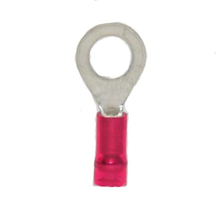 Hillsdale Terminal Ring Terminal, 1/4 in Stud Size, 18 AWG, 600 V, Nylon Insulated, 500 PK 30044