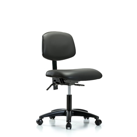 Blue Ridge Ergonomics Vinyl Chair, Desk, Tilt, Casters, Carbon BR-VDHCH-RG-T1-A0-RC-8823