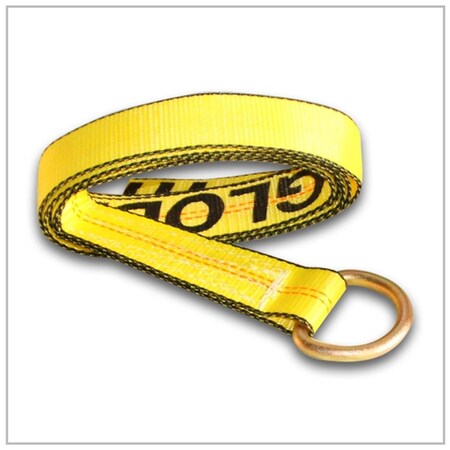 Tie 4 Safe 2 in. x 8 ft. Lasso Strap with O Ring, Yellow - 2 Piece, 2PK TWS21-2508-W9-2