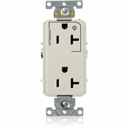 Leviton Controlled Decora Plus Duplex Receptacle 20 Amp, 125 Volt 16352-1PT