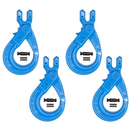 Mytee Products 3/8 in G100 Clevis Self-Locking Hook for 3/8 in Lifting Chains, Wire Ropes, 4PK SLH38-G100x4