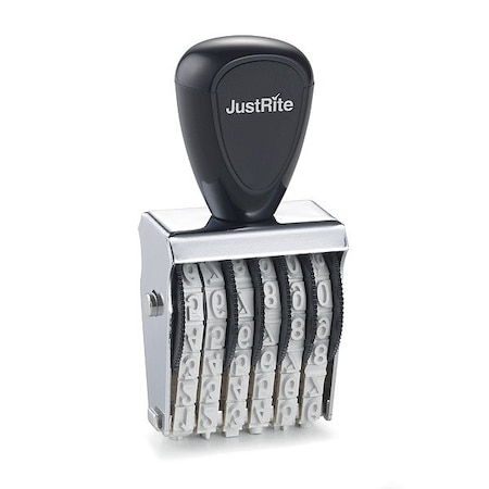 Justrite Numbering Stamp, NBR, 2 in Overall L 049040