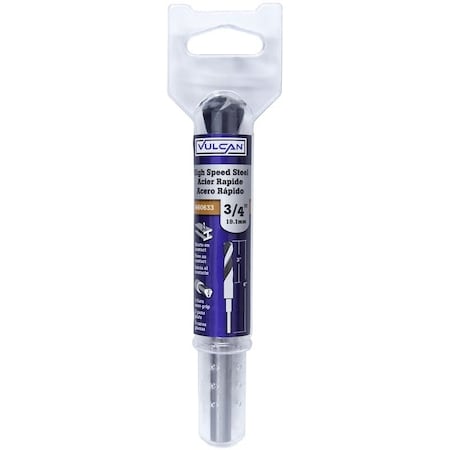 Vulcan 270811OR Jobber Length Drill Bit, 3/4 in Dia, 3/8 in Dia Shank, Flat Shank PTA250632/270811O