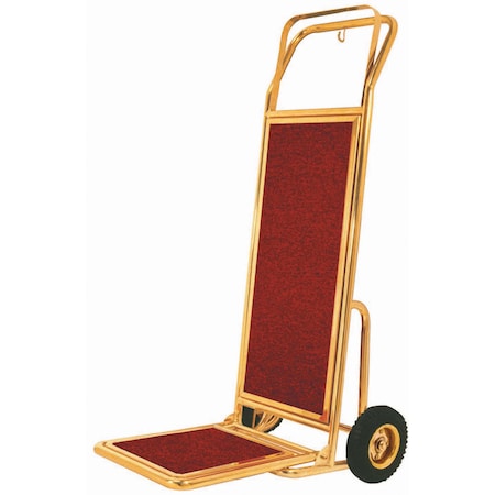 Aarco Bellman's H Truck, w/ 1'' Tubing 8'' Pneumatic Wheels, Brass, 19 1/2''Lx15''Wx48''H HT-2B