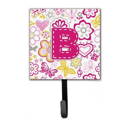 Carolines Treasures Letter B Flowers And Butterflies Pink Leash and Key Holder CJ2005-BSH4