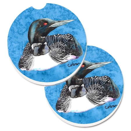 Carolines Treasures Loon Set of 2 Cup Holder Car Coaster 8717CARC