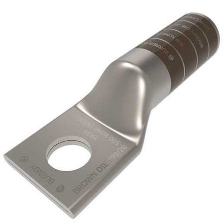 Burndy 500 kcmil, CU, 1 Hole, 1/2 Stud, Long Barrel YA34N