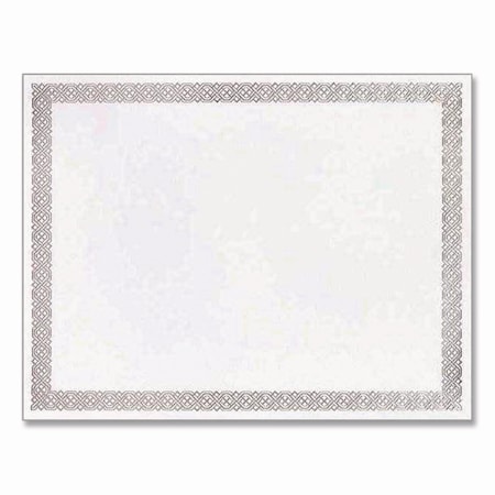Great Papers Foil Border Certificates, 8.5 x 11, Ivory/Silver, Braided with Silver Border, 15PK 963027S
