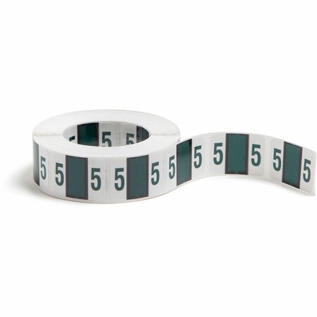 Smead NUMERICAL END TAB FILE FOLDER LABELS, 5, 1 X 1.25, WHITE, 500/ROLL 67375