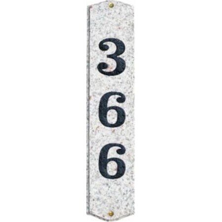 Qualarc 4.5 in. Wexford Vertical Five Color Natural Stone Color Solid Granite Address Plaque WEX-4719-FC