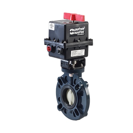 Asahi Valve, Actuated Butterfly, 4", PVC/FKM 2914040