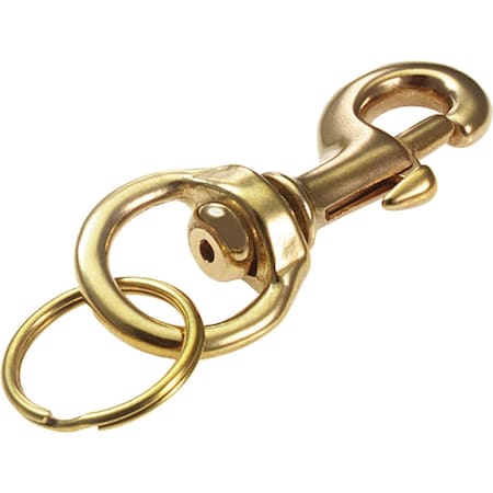 Lucky Line Secure-A-Key Solid Brass 1''x3-1/8'' L. Bolt Snap Key Chain 44801