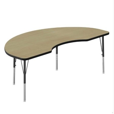 Correll Kidney HPL Activity Table, 72 in W, 36 in L, 19 in to 29 in H, Particleboard, Fusion Maple A3672-KID-16