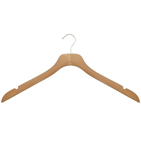 Nahanco 17in Natural Wooden SlimLine Shirt/Dress Hanger, 50PK SL7001750