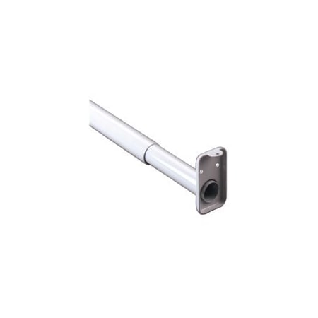 John Sterling ClosetPro Adjustable Closet Rod with Flange, 1 in Dia, 72 to 120 in L, Steel, Platinum RP0022-72120