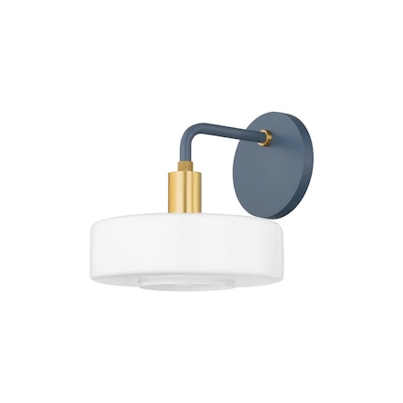 Mitzi Zoe Feldman X Aston 1 Light Wall Sconce 7.5 In. Aged Brass/Slate Blue H886101-AGB/SBL