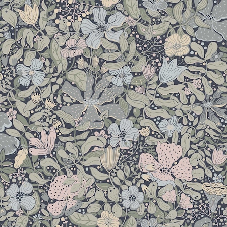 A-Street Prints Midsommar Dark Blue Floral Medley Wallpaper 4111-63021