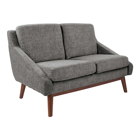 Office Star Products Lounge Seating/Davenport Mid-Century Loveseat, Charcoal SL4422R-MC4