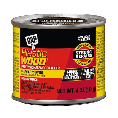 Dap Solvent Wood Filler, Can, Walnut, Plastic Wood 21434
