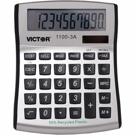 Victor Technology Portable Calculator, LCD, 10 Digits 1100-3A