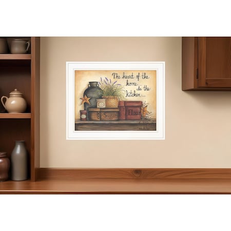 Homeroots Heart of the Home 6 White Framed Print Kitchen Wall Art 406560