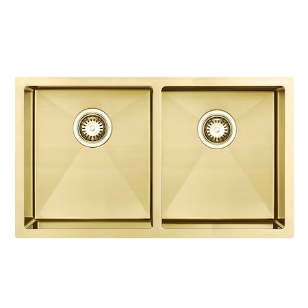 Homeroots 10in X 33in Gold Stainless Steel Undermount Kitchen Sink 719942