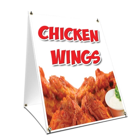 Signmission Chicken Wings, 36 Inch x 24 Inch A-frame Yard Sign, Plastic Sign SBC-2436-Chicken Wings