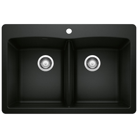 Blanco Diamond Equal Double Dual Mount, Coal Black 442912