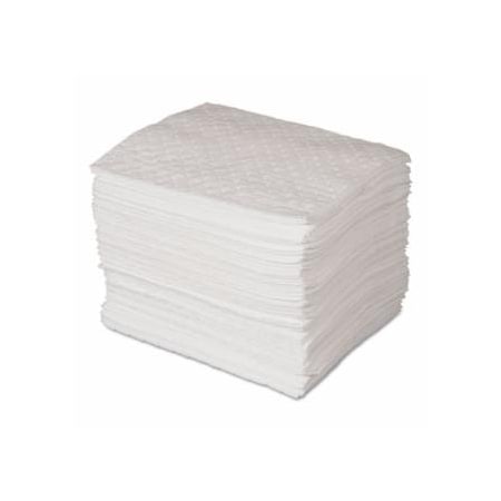 Sorbent Pad, 30 gal, 15 in x 19 in, Oil, White, 100 PK