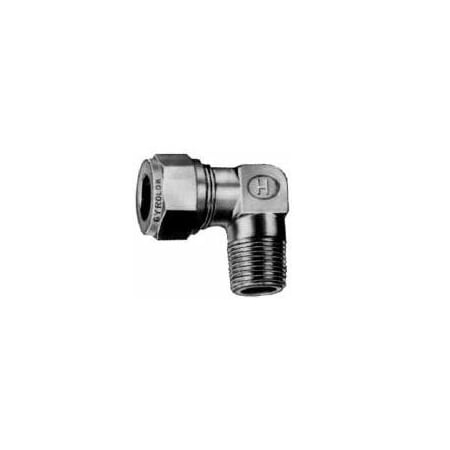 Gyrolok Male Elbow: LM 3/8in T x 1/4in NPT Brass Construction 6LM4BR