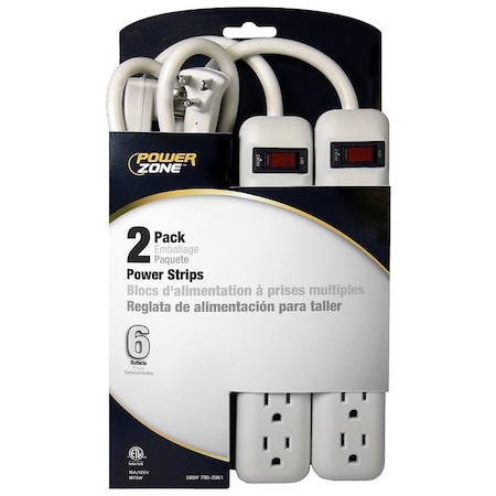 Powerzone Power Outlet Strip, 6 -Socket, 15 A, 125 V OR7000X2